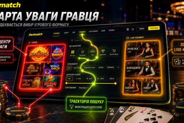 Карта уваги в просторі Париматч для вибору ігрового формату