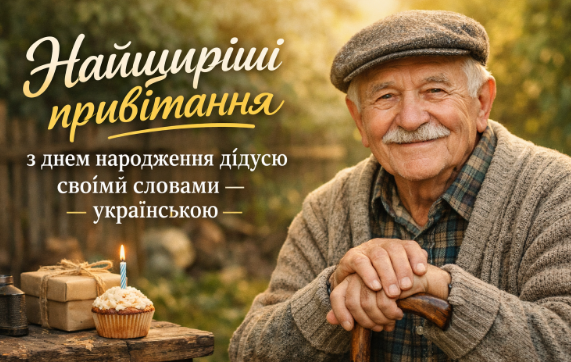 Найщиріші привітання з днем народження дідусю своїми словами – українською