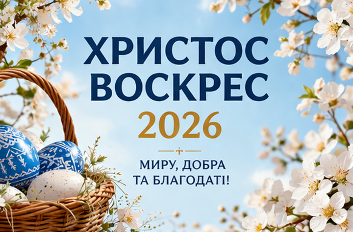 Листівка Христос Воскрес українською 2026