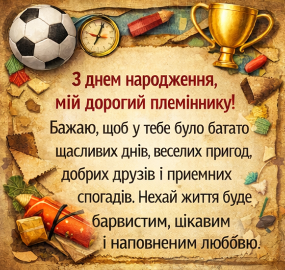 з днем народження племіннику листівка