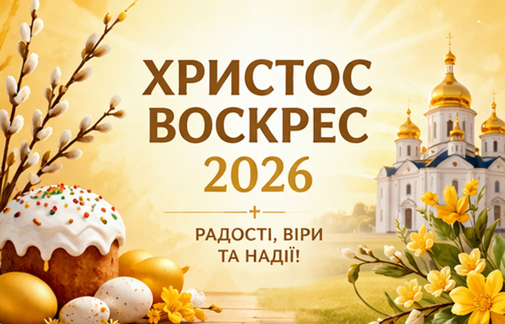 Листівка Христос Воскрес 2026