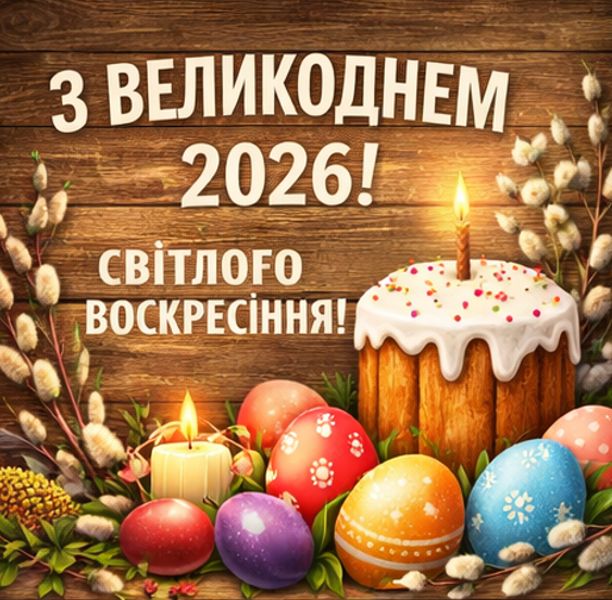 Картинка з Великоднем 2026 світлого воскресіння