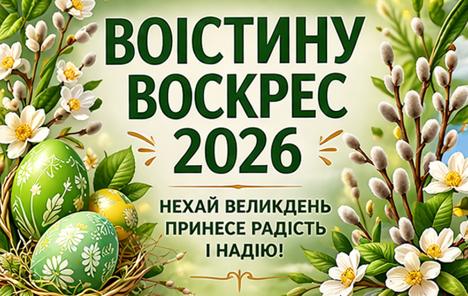Воістину Воскрес 2026 листівка