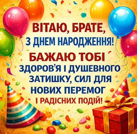 картинка привітання брата з ДН