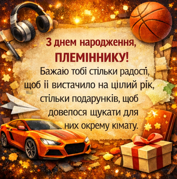 листівка з днем народження племіннику
