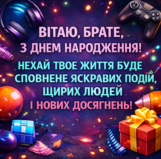 картинка привітання брата з днем народження