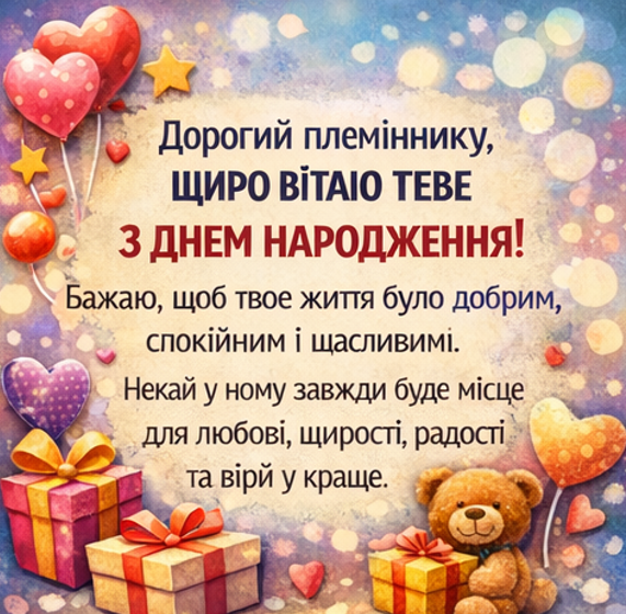 Найщиріші привітання з днем народження племіннику своїми словами