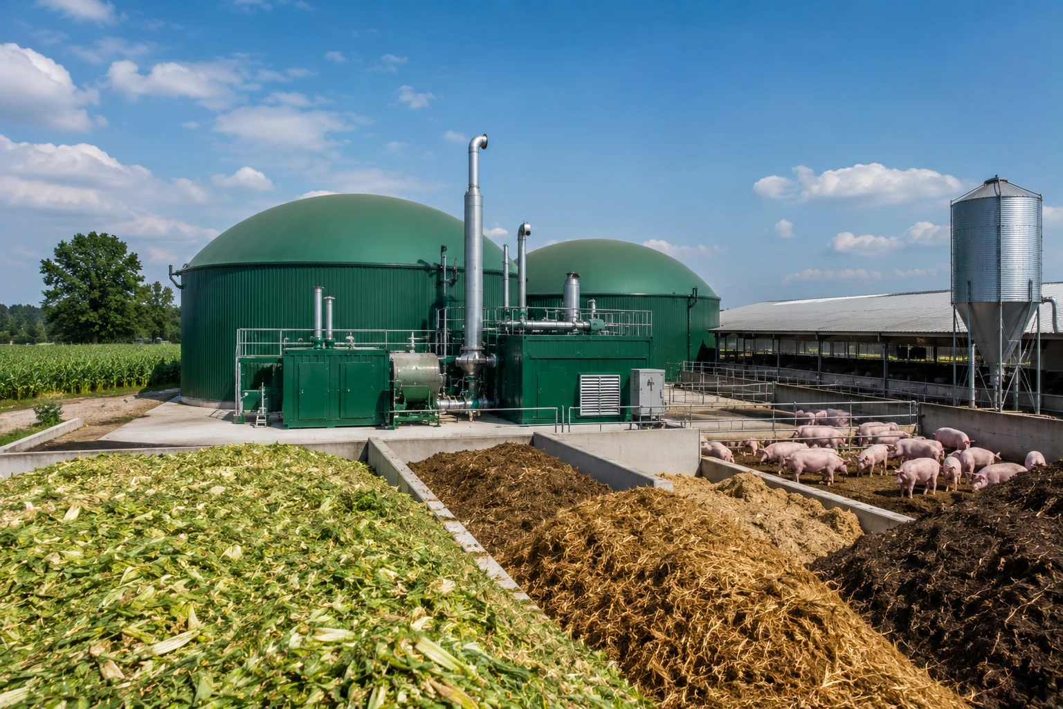 Технологія переробки свинячого гною на біогаз
