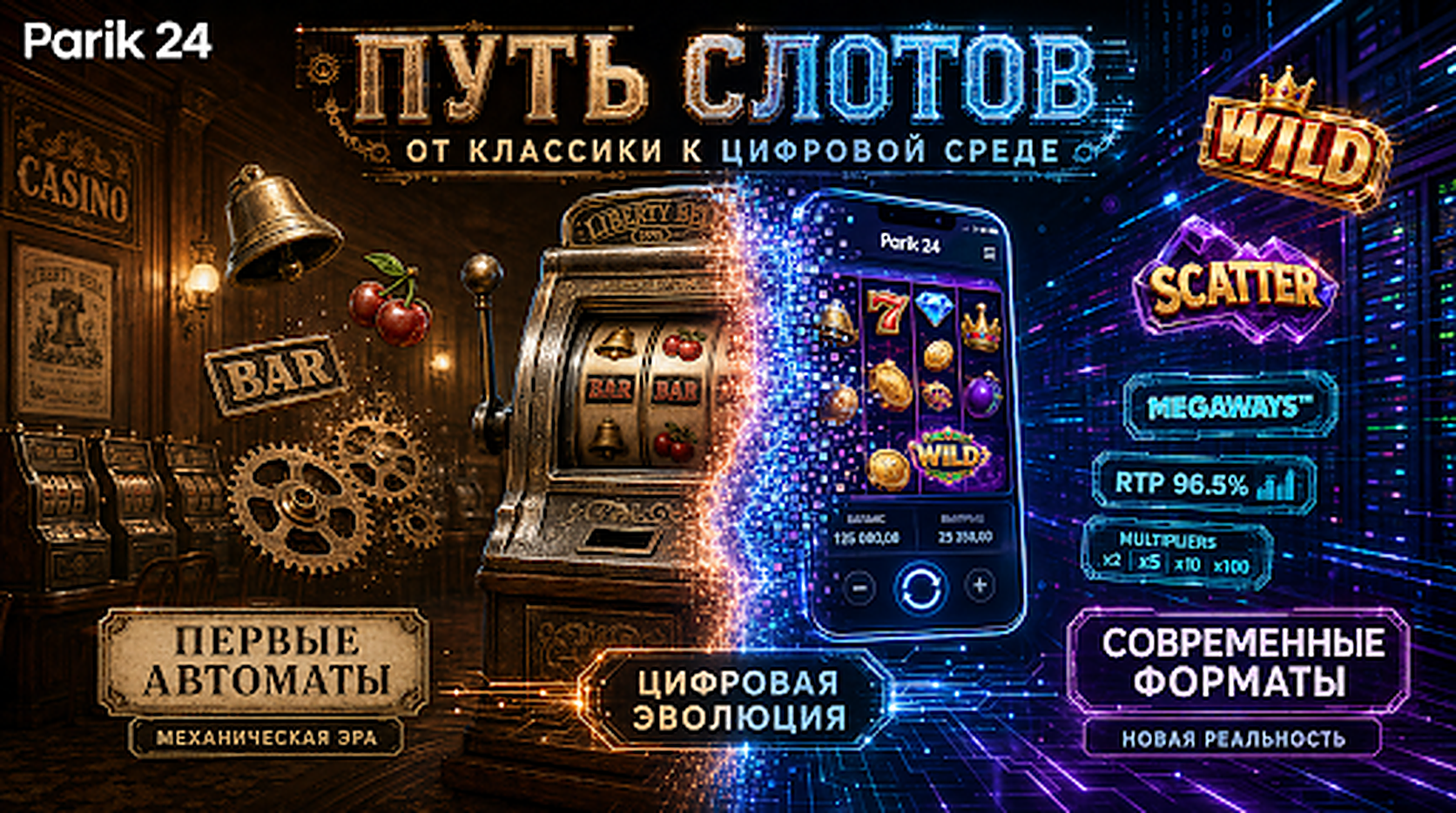 Путь слотов от первых автоматов к форматам Парик 24 в цифровой среде